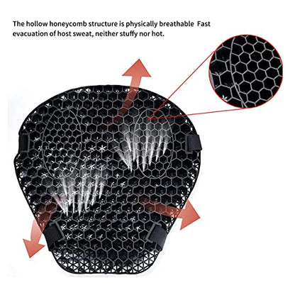Universal Gel Motorcycle Seat Cushion,Superior Absorption and Protection with Warm Cover,Comfortable and Large 3D Honeycomb Motorcycle Seat Cushions for Long Rides - size: Medium