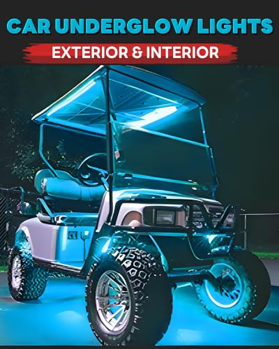 12V Led Light Strip Connectable 24Inch ICE Blue Led Strip Lights for Car Underglow Kit Golf Cart Motorcycle Boat Cabinet Waterproof Led Light Strip,4Pack - color: ICE BLUE Led Strip