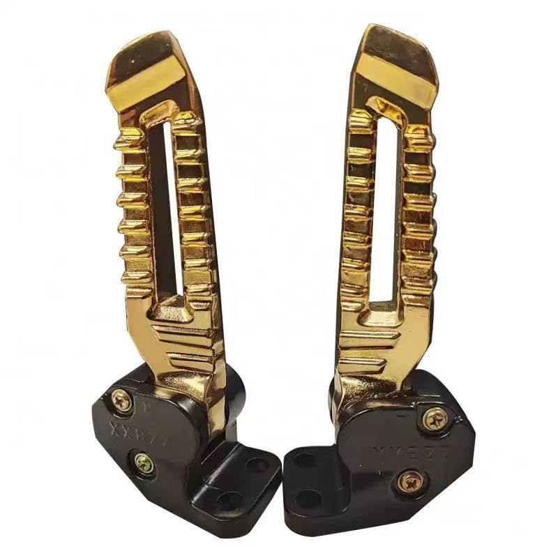 Mokuo Motorcycle Floding Footpegs in Aluminum Alloy Material Compatible with Yamaha Zuma Bws 125cc 2021+,Chinese Scooter Tank 150cc,1 Pair Footrest,Gold Color - color: Gold