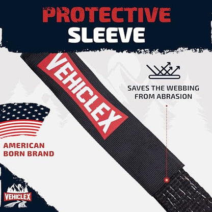 Vehiclex Combo Axle Tie Down Straps 4PK — 2"x9.5ft Integrated Heavy Duty Car Hauler Straps with Double J-Hooks for Trailers, Cars & UTVs - style: Combo Axle Straps 4PK