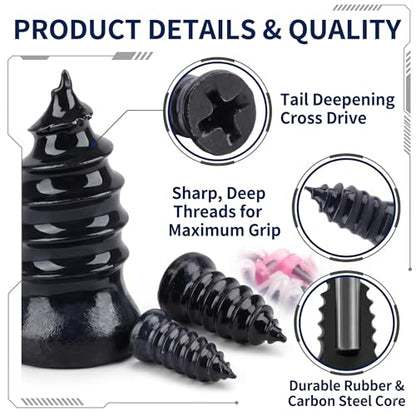 100 PCS Tire Repair Screw Kit, Self-Tapping Tire Plug Rubber Nail Set with Screwdriver, Fast Emergency Tire Repair Plugs for Car, Motorcycle, Truck, Tractor Puncture Fix (2 Sizes)