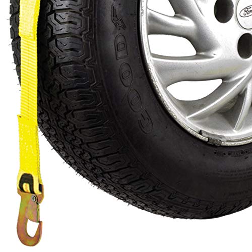 VULCAN Wheel Lift Harnesses with Snap Hooks - Bonnet Style - 2 Pack - Classic Yellow - 1,600 Pound Safe Working Load - size: Classic Yellow