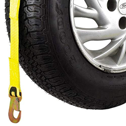 VULCAN Wheel Lift Harnesses with Snap Hooks - Bonnet Style - 2 Pack - Classic Yellow - 1,600 Pound Safe Working Load - size: Classic Yellow