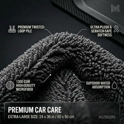 Twisted Microfiber Towel, Premium Microfiber Towels for Cars, Car Drying Towel, Ultra Absorbent Quick Dry Towel, Drying Cloths Auto Detailing for Streak Free Auto Finish