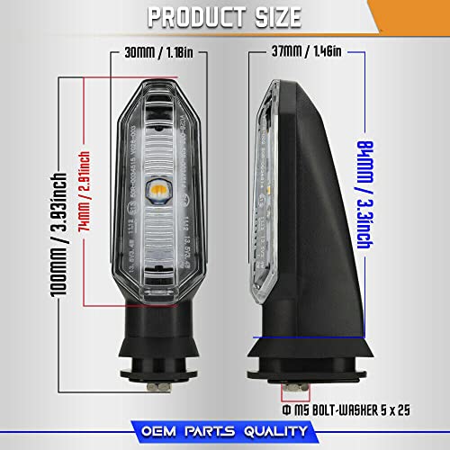 Grom Fender Eliminator Kit Compatible with Grom Tail Tidy 2022 2023 2024 MSX125 License Plate Holder Bracket with Rear Turn Signals & LED License Plate Light (Clear) - color: Clear