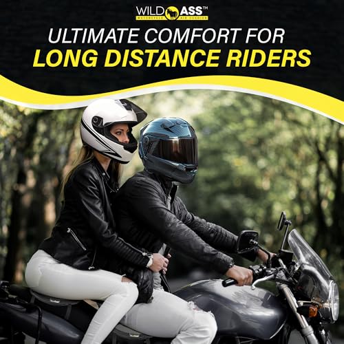 Wild Ass Saddle Airgel – Motorcycle Seat Cushion, Ergonomic Air-Adjusting Pad with Straps, Universal Fit for Ultimate Rider Comfort & Relief, Cool Flow Motorcycle Accessory for Long Rides – Black - style: Air Gel