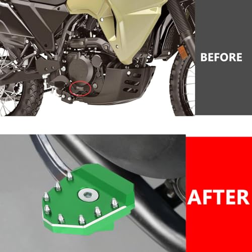 Motorcycle Brake Pedal Green Rear Foot Extension Pedals Motorcycle Rear Pedals Footbrake Lever Pedal Enlarge Extension Pad Aluminum Alloy Compatible With KLR650 2008-2025 - color: Green