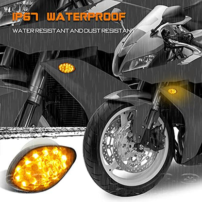 Flush Mount Turn Signals Led Smoked Motorcycle Blinkers Compatible with Honda CBR1000RR CBR600F4I CBR600F4 CBR600RR CBR929RR, Amber - color: For Honda