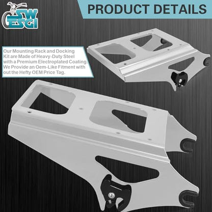 Detachable Two Up Tour Trunk Mounting 09-13 2-Up Tour Trunk Mounting Rack Compatible Harley Davidson Touring Street Glide Road King Road Glide Electra Glide (2009-2013 Rack Chrome) - color: 2009-2013 Rack Chrome