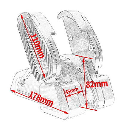 Motorcycle Rear Passenger Extension Foot Pad Footpegs Foldable Pedals Rests Footrest for Vespa Primavera 125 150 Sprint 125 150 2017 2018 2019 2020 2021 2022 (Black)