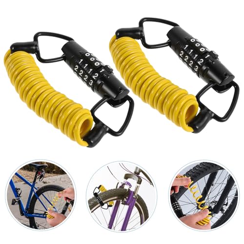 BESTYASH Motorcycle Helmet Lock Cable Retractable 4-Digit Combination Bike Lock Steel Wire Anti-Theft Lightweight Security for Bicycle Scooter Accessories