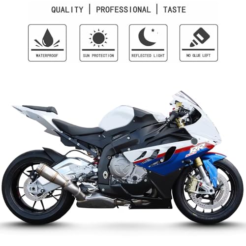 Awonderful Motorcycle S1000RR Fairing Decal Sticker for S1000RR 2009-2014 - Fairing Side Section Decal Sticker (White and Red) - color: White and Red