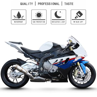 Awonderful Motorcycle S1000RR Fairing Decal Sticker for S1000RR 2009-2014 - Fairing Side Section Decal Sticker (White and Red) - color: White and Red