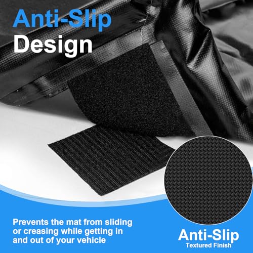 MIALUTY® Garage Floor Mat,(7'9" x 18'),Heavy Duty PVC Under Car Containment Mat with Raised Edge Waterproof Oil-Proof Non-Slip Against Snow Rain Mud All-Weather Easy to Clean - size: 7'9" x 18'