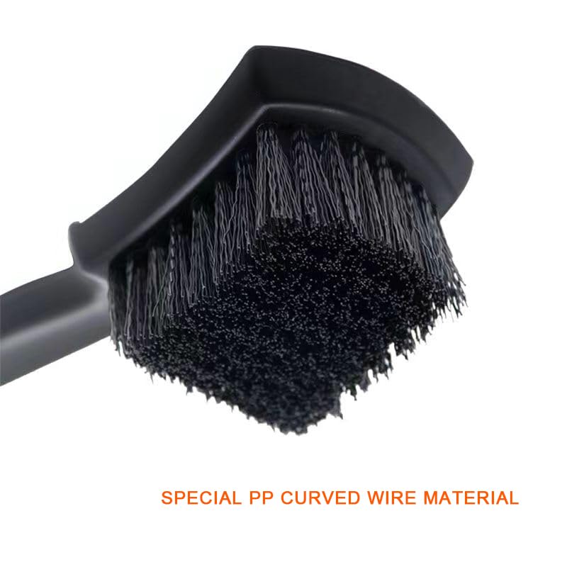 Wheel Brush Tire Brush Car Wash Brush Tire Brush Car Carpet Cleaner Used for Cleaning Car Tires, Wheels and Carpets, with a Short Handle that is Simple and Durable - color: Black