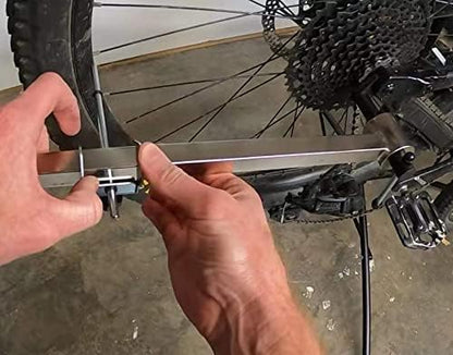 Derailleur Hanger Alignment Gauge for 20” to 29” Mountain Biking and Road Cycling Wheels (Stainless Steel)