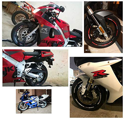 For Yamaha MT09 MT-09 Motorcycles Accessories Thick Edge Outer Front and Rear Rim Wheel Reflective Decal Sticker Magnet Strip Tape (A Red,12) - color: A Red