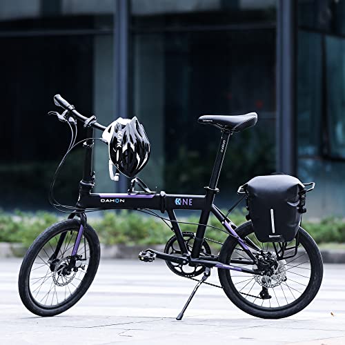 Rhinowalk Bike Pannier Bag 7L Waterproof Bicycle Rear Rack Bag With Shoulder Strap for Touring Cycling - color: Black