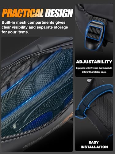 Electric Dirt Bike Handlebar Bag,Universal Ebike Handle Bar Storage Pouch for Tutti Soleil 01/Ridstar Q20/Surron Light Bee X LBX/Talaria X3 Sting MX3 R MX4 MX5/E Ride Pro