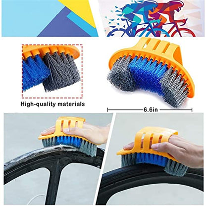 focopot Bike Cleaning Kit (9pcs), Including Chain Cleaner for Cycling,Bicycle Clean Brush Tools for Mountain/MT/Road/BMX Bike