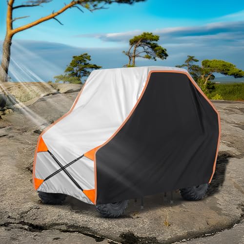 NEVERLAND UTV Cover 2 Seater Waterproof - Upgrade Windproof Design for Side By Side Cover Compatible with RZR Polaris Ranger Yamaha Rhino Can-Am Commander Defender Honda Pioneer (126" x 71" x 77") - size: 126 x 71 x 77 inch