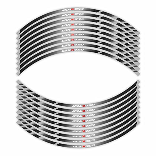 Motorcycle Reflective Rim Tapes Sticker Stripe for Suzuki GSXR750 K1 2000-2003/GSXR750 K4 2004-2005/GSXR750 K8 2008-2010/GSXR750 K11 L6 2011-2019 Rim Wheel Decal Stickers 17 inch,(Black and Grey)
