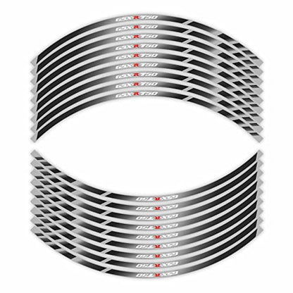 Motorcycle Reflective Rim Tapes Sticker Stripe for Suzuki GSXR750 K1 2000-2003/GSXR750 K4 2004-2005/GSXR750 K8 2008-2010/GSXR750 K11 L6 2011-2019 Rim Wheel Decal Stickers 17 inch,(Black and Grey)