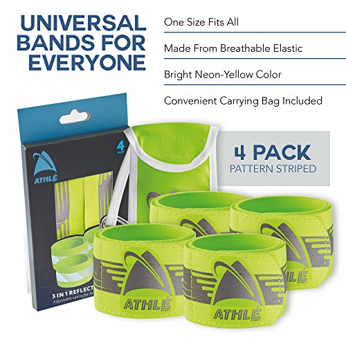 Reflective Running Band - High Visibility Arm Reflector Bands for Running, Cycling - Reflector for Runners for Wrist, Arm, and Ankle - Adjustable Running Reflective Gear Arm