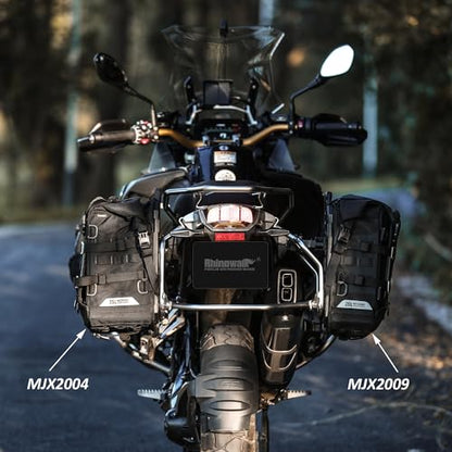 Rhinowalk 20L Motorcycle Saddlebag – Waterproof Quick Release Motorbike Side Bag with Built-in Combination Lock, Compact Universal Fit (1-Piece) - color: Black-20L
