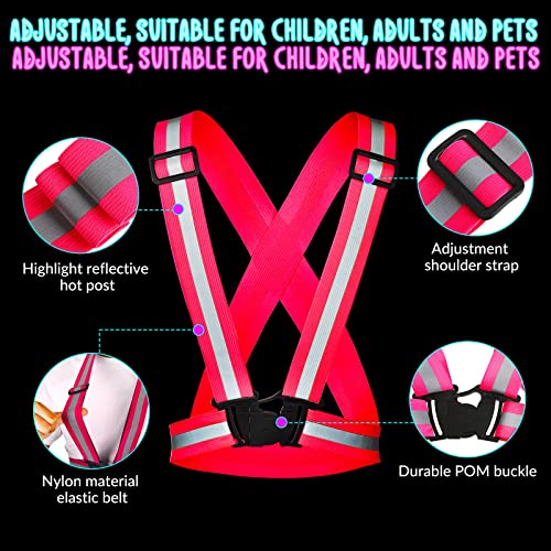 Macarrie 15 Pcs High Visible Reflective Running Vest Bulk Adjustable Safety Vest Elastic Straps Gear Night Walking Outdoor - color: Multicolor