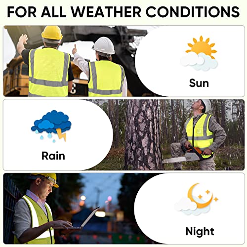 TICONN Reflective Safety Vest High Visibility Class II Mesh Vest for Women & Men Meets ANSI Standards - color: Yellow, size: Large