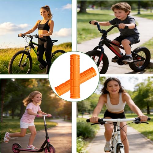 2 Pairs Bike Handlebar Grips for Bikes - color: Orange