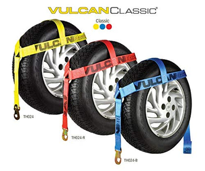 VULCAN Wheel Lift Harnesses with Snap Hooks - Bonnet Style - 2 Pack - Classic Yellow - 1,600 Pound Safe Working Load - size: Classic Yellow