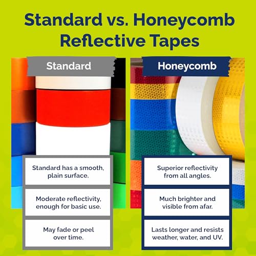 High Intensity Retro Reflective Tape (HXREF) [4 Rolls] 2" (50mm) x 10 yds Yellow - color: Yellow, size: 2"(50mm) [4 rolls]