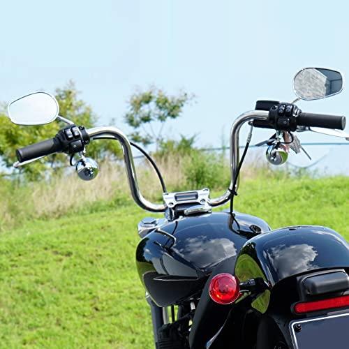 Green-L 1 1/4" Ape Hanger 12" Rise Handlebars Fit for Harley Sportster XL883 XL1200 Softail FLST FXST Custom Motorcycle 1.25" Handle Bar - size: 12" Rise, style: Style A Chrome