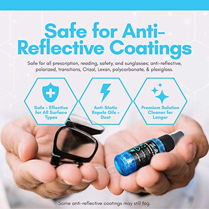 Z Clear 1 Ounce Anti Fog Spray for Eye & Sunglasses -Glass & Plastic Cleaner - Fog Free Cleaning Spray for Glasses, Eyewear, Goggles- Pack of 1-1oz spray & Microfiber Towel