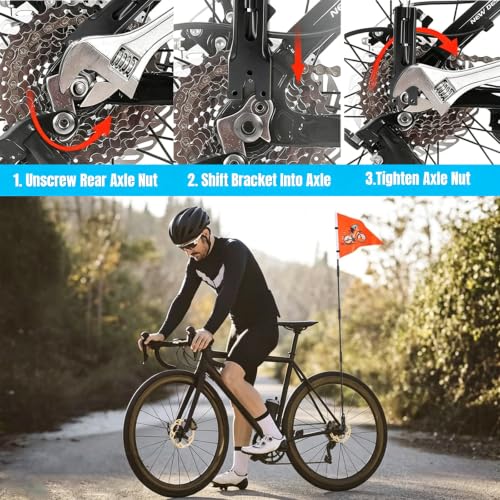 Personalized Bike Safety Flag with Pole - 6-Foot Adjustable Pole, Custom Safety Flag for Kids, Bicycles and Golf Carts (Triangular flag 1-1PC) - color: Triangular flag 1 - 1PC