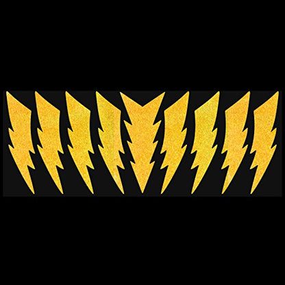 LiteMark Reflective Lightning Bolt Sticker, Bike, Helmet, Yellow, 4 Inch - Pack of 9 Pcs - color: Yellow