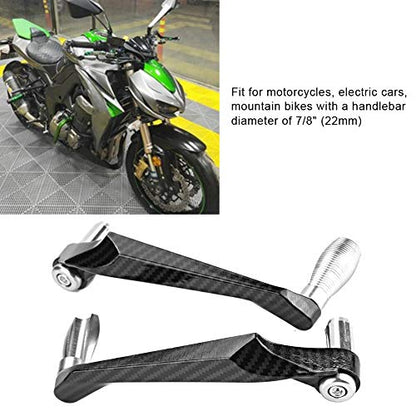 KIMISS 7/8" Universal Motorcycle Handlebar Protector, Silver Aluminum Alloy Brake Guard for Cruiser & Dirt Bikes, Lightweight & Rustproof
