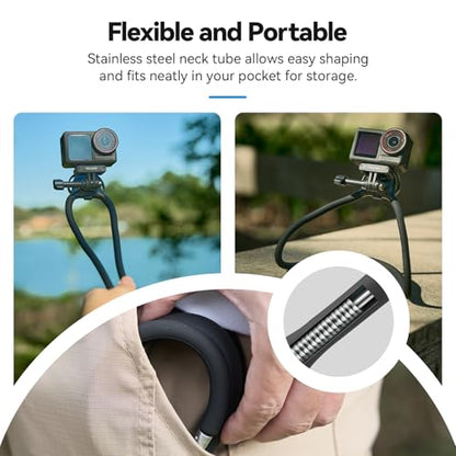 TELESIN Neck Mount SE 2.0 with Air Cushion, Adjustable Chest Strap and Neck Mount for Hands-Free POV Vlogging for GoPro Hero 13/12/11/10/9, Insta 360 X5/X4/Ace Pro 2 / Osmo 360 Nano Action 6/5 Pro/4/3 - style: Neck Mount Se 2.0