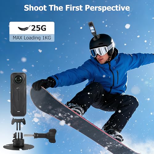 Flexible Adhesive Helmet Mount for DJI Osmo Action 6 5 pro 4 Nano for Insta360 X5/X4 GO Ultra Action Camera Snowboard Surfboard for GoPro Hero 13/12/11/10/9/8 Mount Kit (2 PCS)