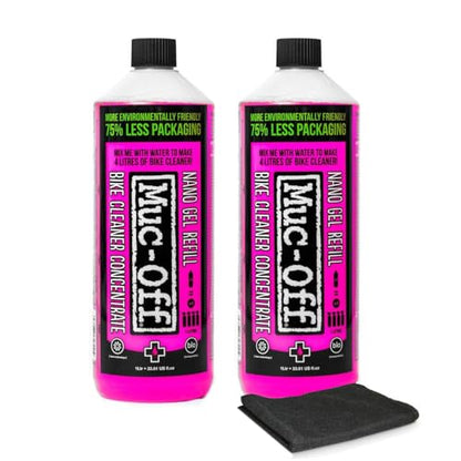 Muc-Off Bike Cleaner Concentrate | Powerful Nano Tech Bike Cleaner | Safe on Carbon Fibre, Biodegradable Formula for Bicycle and Motorcycle Cleaning - size: 33.81 Fl Oz (Pack of 2)