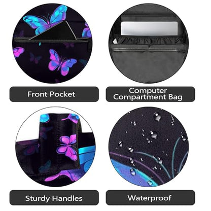 Backpack for Women Men, Butterfly Waterproof Backpack with Laptop Compartment, Lightweight Carry On Backpack for Travel, Work, Picnic - color: Butterfly
