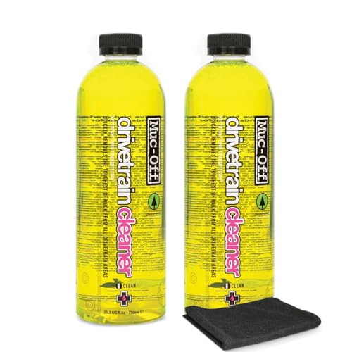 Muc-Off Bio Drivetrain Cleaner | Effective Biodegradable Bicycle Chain Cleaner and Degreaser Spray | Suitable for All Types of Bike - size: 25.3 Fl Oz (Pack of 2)