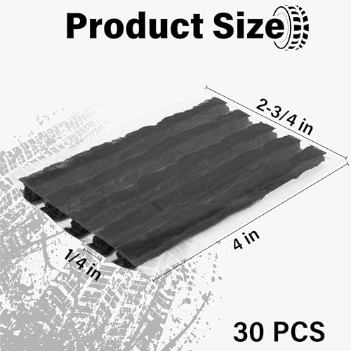 Sixzoo 30 PCS Tire Plugs Heavy Duty, 4" X 0.24" Tire Repair Plugs, Rubber Tires Plug, Tires Repair Strings for Tubeless Puncture Car, RV, SUV, ATV, Motorcycle, Truck,Tractor (Black) - color: black