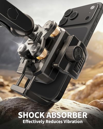 Delobon Motorcycle Phone Mount with Safety Lock, One-Hand Operation Bike Phone Holder for Electric Scooter/ATV/Bicycle Handlebar, for iPhone Samsung 4.7–7.0 in Smartphones (Sleek Black)