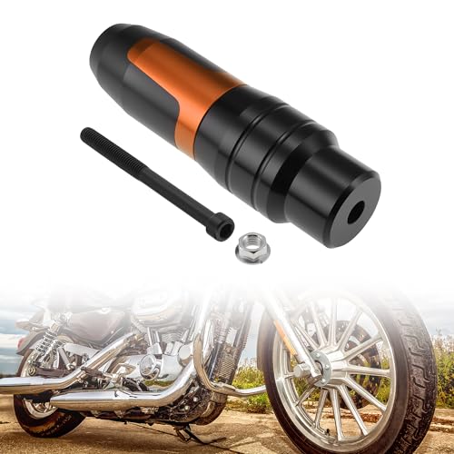 Frame Slider Anti-Crash Protector for Motorcycles 14.1 cm Aluminum Alloy Front Fork Wheel Fall Protection Guard Orange 1 Pcs - color: Orange