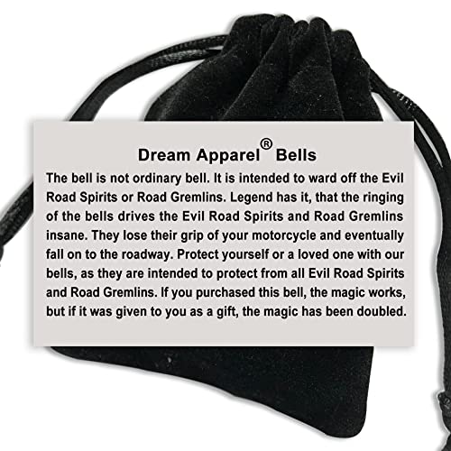 Dream Apparel 2 Pack Motorcycle Bells Guardian Angel for Biker Rider Men Women Ride Riding with Hangers, Drive Away Gremlins - color: Wing Wheel Bell + Us Flag Bell