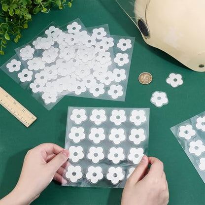 PH PandaHall 6pcs Reflective Stickers White Flower Reflective Decal Self Adhesive Motorcycle Helmet Stickers Waterproof Vinyl Sticker for Laptop Helmet Bicycle Car Motorcycle Bike Trailer Mailbox Bag - color: White