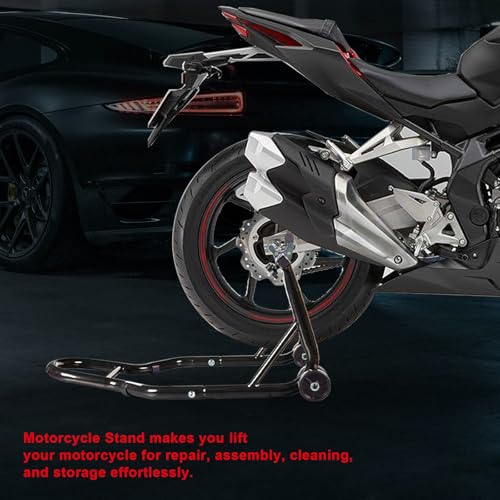 Big RED Motorcycle Stand 500LB, Adjustable Sport Bike Front and Rear Wheel Lift Stands, Fit for Yamaha, Kawasaki, Honda, Suzuki, Black, U+L - color: Black